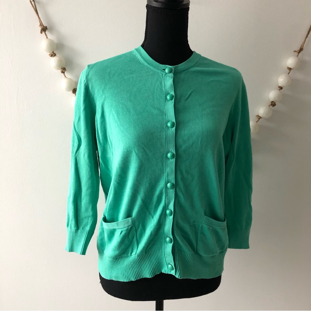 Gap Edition Green Button-up Cardigan 3/4 Length Sleeves Women's XL